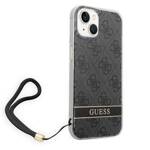 GUESS GUOHCP14SH4STK IPHONE 14 / 15 / 13 6.1" CZARNY/BLACK HARDCASE 4G PRINT STRAP