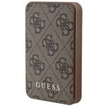 GUESS POWERBANK 15W GUPB5LP4GEGW 5000MAH BRĄZOWY/BROWN 4G LEATHER METAL LOGO