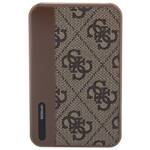 GUESS POWERBANK 15W GUPB5LP4GEGW 5000MAH BRĄZOWY/BROWN 4G LEATHER METAL LOGO