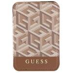 GUESS WALLET CARD SLOT GUWMSHGCFSEW MAGSAFE GCUBE STRIPE BRĄZOWY/BROWN