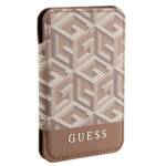 GUESS WALLET CARD SLOT GUWMSHGCFSEW MAGSAFE GCUBE STRIPE BRĄZOWY/BROWN