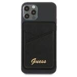 GUESS WALLET CARD SLOT GUWMSSASLBK MAGSAFE SAFFIANO CZARNY/BLACK