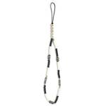 GUESS ZAWIESZKA GUSTBCKH PHONE STRAP CZARNO-BIAŁY/BLACK-WHITE HEISHI BEADS