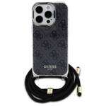 Guess GUHCP16LHC4SEK iPhone 16 Pro 6.3"   czarny/black hardcase Crossbody Cord 4G Print