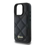 Guess GUHCP16LPSQSQSK iPhone 16 Pro 6.3" czarny/black hardcase Quilted Metal Logo