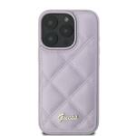 Guess GUHCP16LPSQSQSU iPhone 16 Pro 6.3" jasnofioletowy/light purple hardcase Quilted Metal Logo