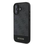 Guess GUHCP16MG4GLGR iPhone 16 Plus szary/grey HC PC/TPU 4G PU Bottom Stripe