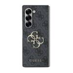 Guess GUHCZFD64GMGGR Z Fold6 F956 czarny/black Leather 4G Metal Logo