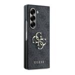 Guess GUHCZFD64GMGGR Z Fold6 F956 czarny/black Leather 4G Metal Logo