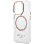 Guess GUHMP15SHTRMD iPhone 15 / 14 / 13 6.1" złoty/gold hard case Metal Outline Magsafe