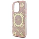 Guess GUHMP16LH4PYEEP iPhone 16 Pro 6.3"  różowy/pink hardcase IML Peony On 4G Background MagSafe