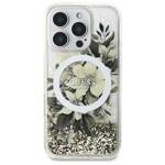 Guess GUHMP16LLFMWTE iPhone 16 Pro 6.3" beżowy/beige hardcase Liquid Glitter Flower MagSafe