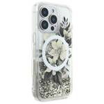 Guess GUHMP16LLFMWTE iPhone 16 Pro 6.3" beżowy/beige hardcase Liquid Glitter Flower MagSafe