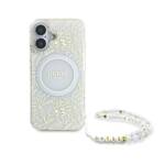 Guess GUHMP16MHCPOFPH iPhone 16 Plus 6.7" biały/white hardcase IML Flowers Allover Electro With Pearl Strap MagSafe