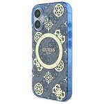 Guess GUHMP16SH4PYEEB iPhone 16 6.1" niebieski/blue hardcase IML Peony On 4G Background MagSafe