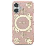 Guess GUHMP16SH4PYEEP iPhone 16 6.1" różowy/pink hardcase IML Peony On 4G Background MagSafe