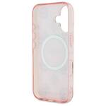 Guess GUHMP16SH4PYEEP iPhone 16 6.1" różowy/pink hardcase IML Peony On 4G Background MagSafe