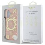 Guess GUHMP16SH4PYEEP iPhone 16 6.1" różowy/pink hardcase IML Peony On 4G Background MagSafe