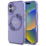 Guess GUHMP16SHFWFCU iPhone 16 6.1" fioletowy/purple hardcase IML Flowers Wreath MagSafe