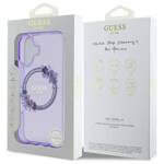 Guess GUHMP16SHFWFCU iPhone 16 6.1" fioletowy/purple hardcase IML Flowers Wreath MagSafe