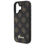 Guess GUHMP16SPGPYSK iPhone 16 czarny/black HC MagSafe PU Peony Script