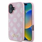 Guess GUHMP16SPGPYSP iPhone 16 różowy/pink HC MagSafe PU Peony Script