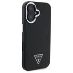 Guess GUHMP16SPGTSPSK iPhone 16 6.1" czarny/black hardcase Grained Triangle MagSafe