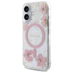 Guess GUHMP16SRBFGFGMP iPhone 16 6.1"     różowy/pink hardcase Resin Flower Glitter MagSafe