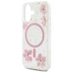 Guess GUHMP16SRBFGFGMP iPhone 16 6.1"     różowy/pink hardcase Resin Flower Glitter MagSafe