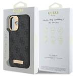 Guess GUHMP16SU4GPRK iPhone 16 6.1" czarny/black hardcase 4G Logo Plate MagSafe