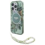 Guess GUHMP16XHFWBRCESN iPhone 16Pro Max 6.9" zielony/green hardcase IML Flowers With Pearl Strap MagSafe