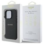 Guess GUHMP16XPGHSMMK iPhone 16 Pro Max czrny/black MagSafe PU Grained Gold Ring