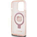 Hello Kitty HKHMP15LHRSGEP iPhone 15 Pro 6.1" różowy/pink hardcase Ring Stand Glitter Electrop Logo MagSafe