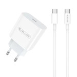 JELLICO ładowarka sieciowa AK180 PD 20W 1xUSB-C + kabel USB-C - USB-C Biały