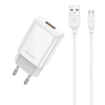 JELLICO ładowarka sieciowa EU01 2.4A 12W 1xUSB + kabel Micro Biały