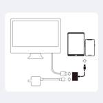Joyroom adapter przejściówka ze złącza Lightning (męski) na cyfrowe HDMI (żeński) + Lightning (żeński) FullHD 1080p 60Hz biały (S-H141 white)