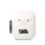 KARL LAGERFELD KLA2RUNIKH AIRPODS 1/2 COVER BIAŁY/WHITE SILICONE KARL HEAD 3D