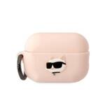 KARL LAGERFELD KLAP2RUNCHP AIRPODS PRO 2 (2022/2023) COVER RÓŻOWY/PINK SILICONE CHOUPETTE HEAD 3D