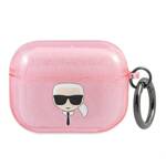 KARL LAGERFELD KLAPUKHGP AIRPODS PRO COVER RÓŻOWY/PINK GLITTER KARL`S HEAD