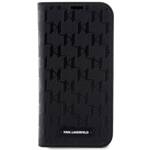 KARL LAGERFELD KLBKP14LSAKLHPK IPHONE 14 PRO 6.1" BOOKCASE CZARNY/BLACK SAFFIANO MONOGRAM