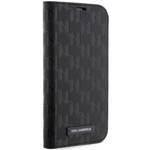 KARL LAGERFELD KLBKP14LSAKLHPK IPHONE 14 PRO 6.1" BOOKCASE CZARNY/BLACK SAFFIANO MONOGRAM