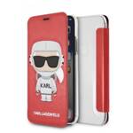 KARL LAGERFELD KLFLBKPXKSCORE IPHONE X/ XS BOOKCASE CZERWONY/RED KARL SPACE COSMONAUT