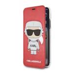 KARL LAGERFELD KLFLBKPXKSCORE IPHONE X/ XS BOOKCASE CZERWONY/RED KARL SPACE COSMONAUT