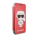 KARL LAGERFELD KLFLBKPXKSCORE IPHONE X/ XS BOOKCASE CZERWONY/RED KARL SPACE COSMONAUT