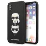 KARL LAGERFELD KLHCI65SAKICKCBK IPHONE XS MAX CZARNY/BLACK HARDCASE SAFFIANO KARL&CHOUPETTE HEAD