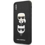 KARL LAGERFELD KLHCI65SAKICKCBK IPHONE XS MAX CZARNY/BLACK HARDCASE SAFFIANO KARL&CHOUPETTE HEAD