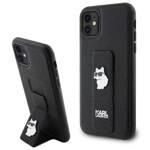 KARL LAGERFELD KLHCN61GSACHPK IPHONE 11 / XR 6.1" CZARNY/BLACK HARDCASE GRIPSTAND SAFFIANO CHOUPETTE PINS