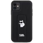 KARL LAGERFELD KLHCN61GSACHPK IPHONE 11 / XR 6.1" CZARNY/BLACK HARDCASE GRIPSTAND SAFFIANO CHOUPETTE PINS