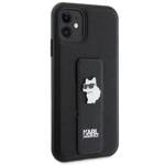 KARL LAGERFELD KLHCN61GSACHPK IPHONE 11 / XR 6.1" CZARNY/BLACK HARDCASE GRIPSTAND SAFFIANO CHOUPETTE PINS