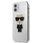 KARL LAGERFELD KLHCP12SPCUTRIKSL IPHONE 12 MINI 5,4" SREBRNY/SILVER HARDCASE GLITTER IKONIK KARL